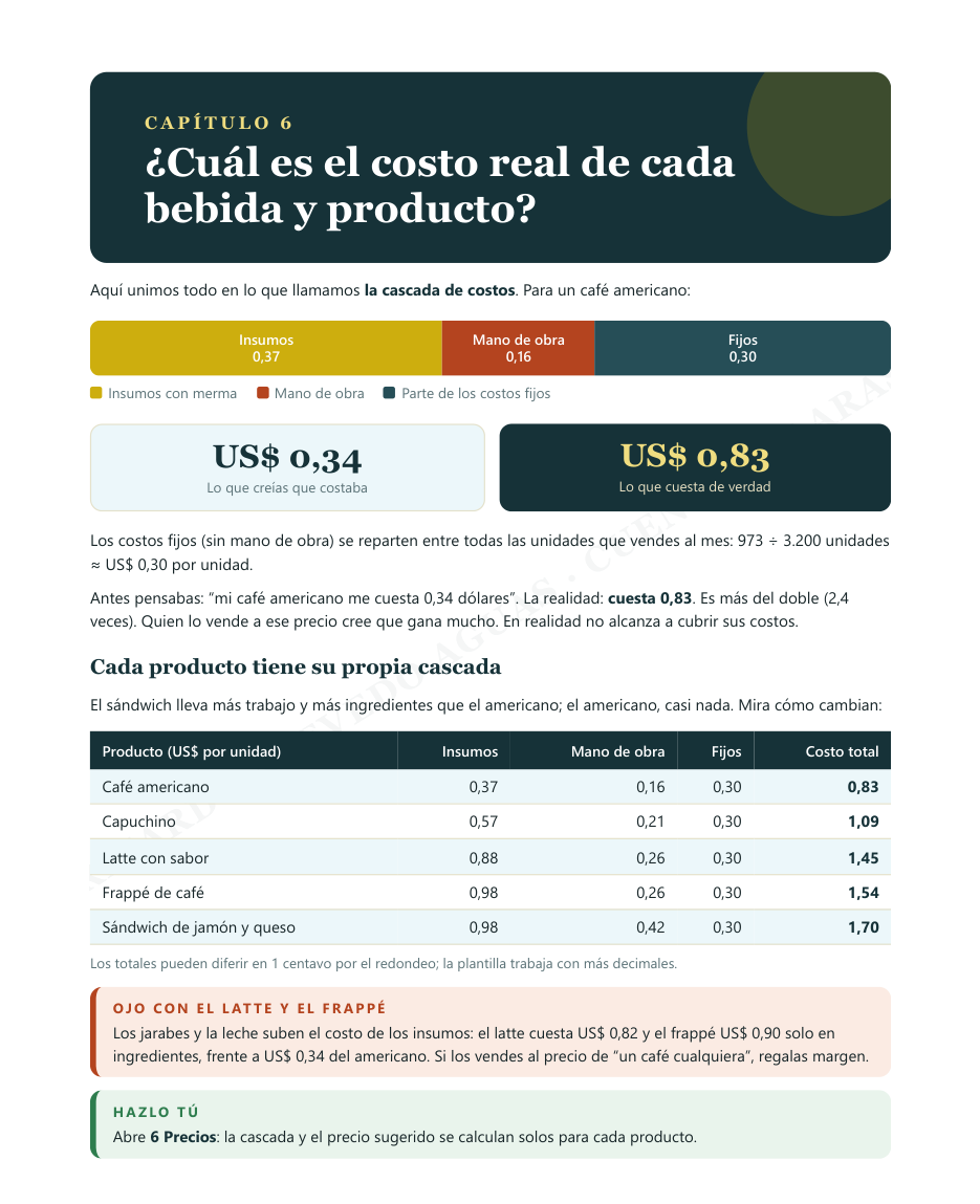 Adelanto parcial de un capítulo de la guía sobre el costo real de cada producto